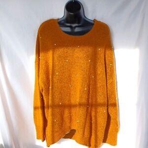 Dex Embellished Sweater, brown, pearls, soft, comfy